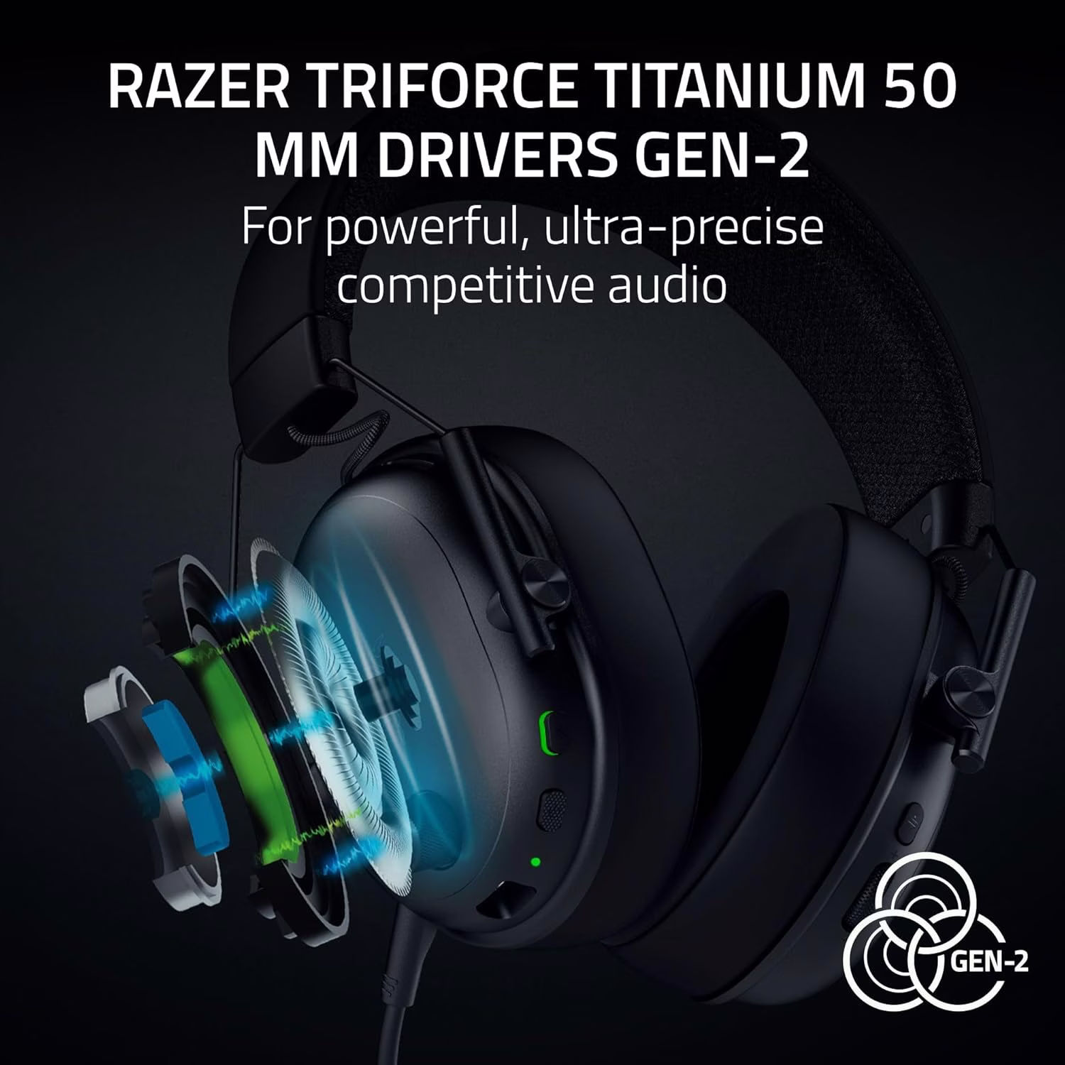 Razer BlackShark V3 Wireless Esports Headset, 50mm Drivers, Super Wideband Mic, 2.4 GHz, Bluetooth, USB  Works with Mac, PS5, Nintendo Switch, Smartphone | RZ04-05410100-R3M1 thumbnail 2