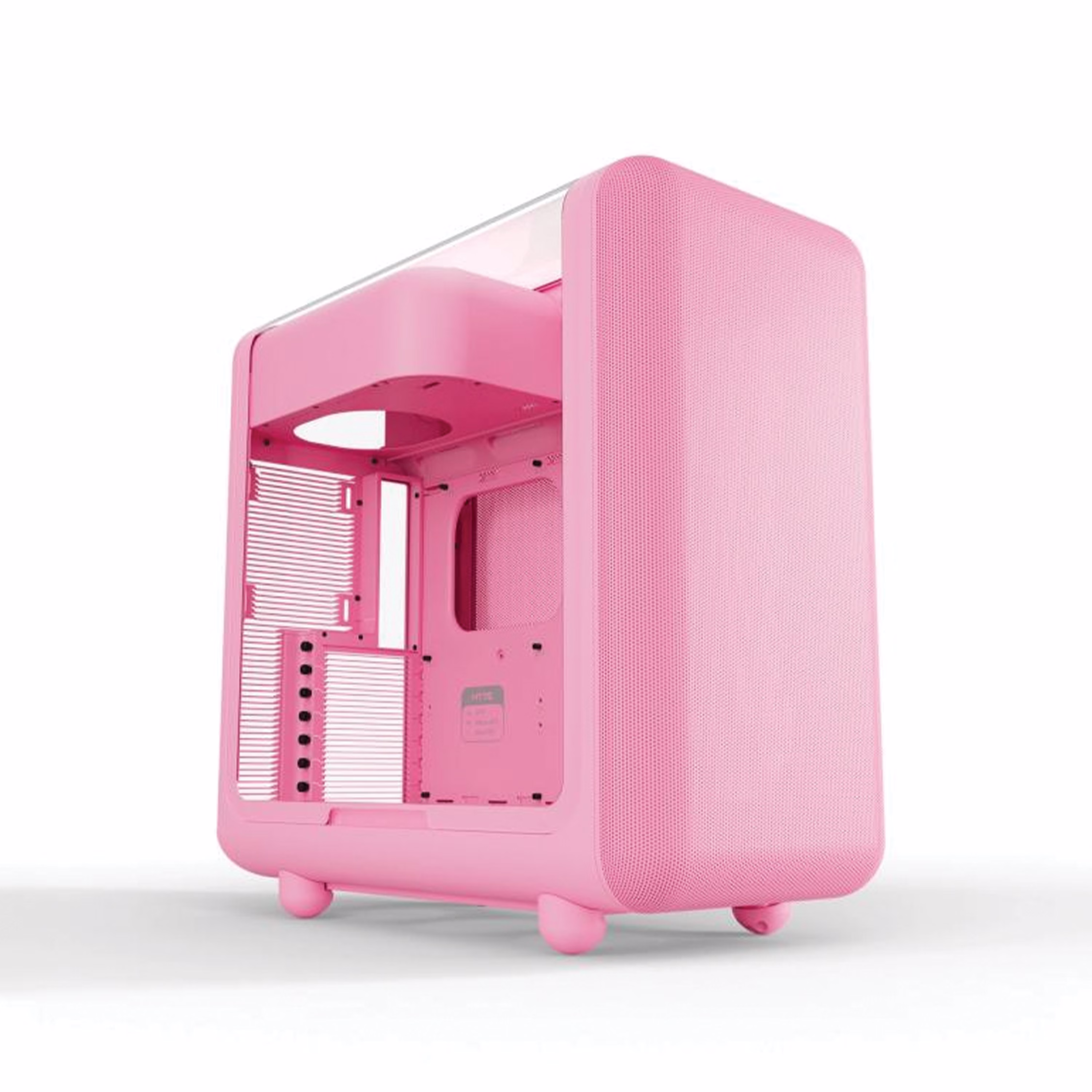 Hyte X50 Modern Performance ATX Mid-Tower Case - Strawberry Milk, 63L, Acoustic Laminated Glass, 360mm Radiator Support | CS-HYTEX50G- SM – Buy Online