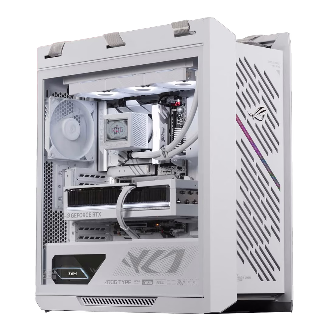 Ultimate ROG Gaming PC (White Edition) Powered By ASUS, Ryzen 7 9800X3D, ASUS ROG RTX 5090 32GB White OC, 64GB DDR5, 2TB Gen 5, 1200W Platinum – Buy Online