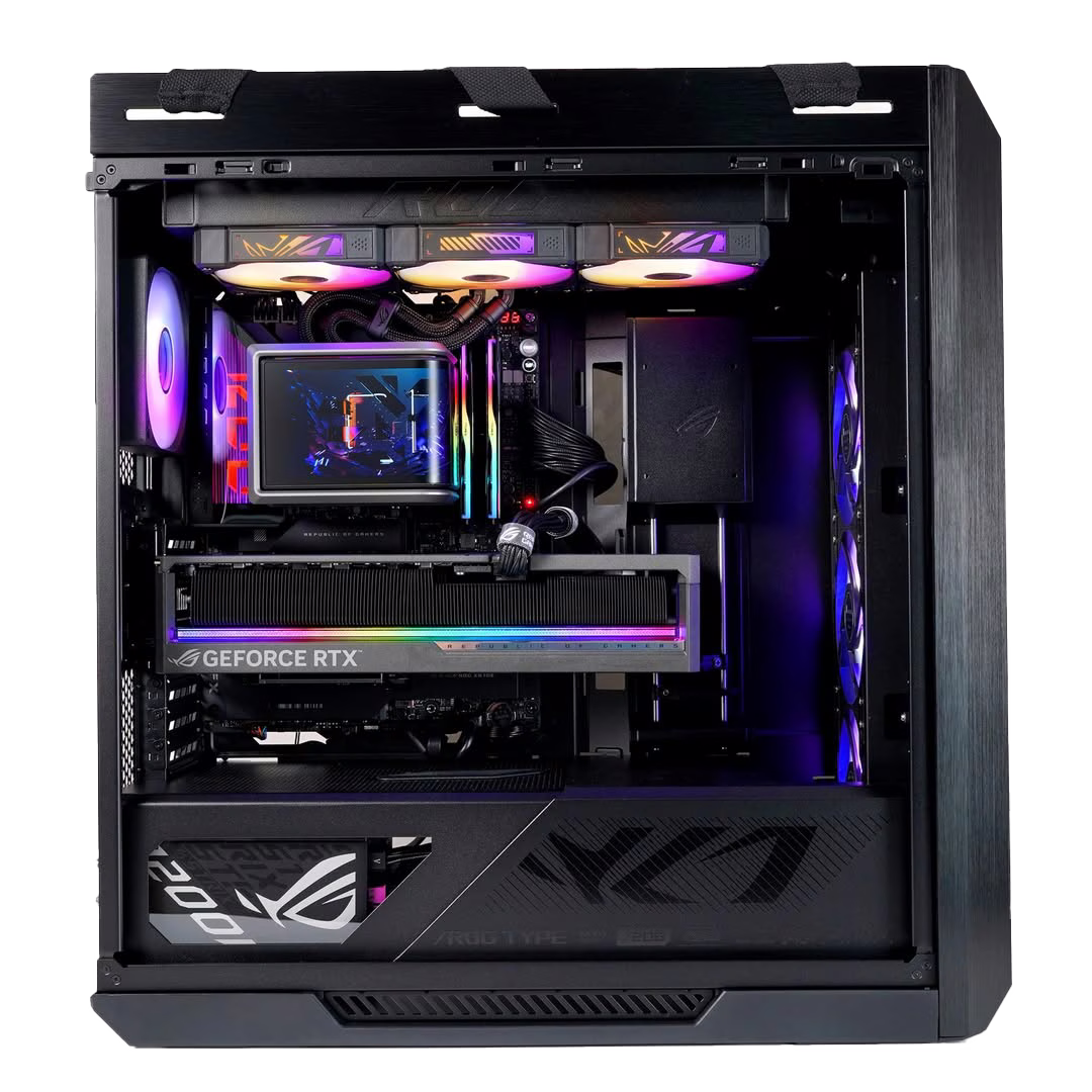 Extreme Gaming & Workstation PC Powered by ASUS, AMD Ryzen 9 9950X3D, RTX 5090 32GB GDDR7 OC, 4TB  Gen5  NVMe  12400MB/s,  96GB (2x48GB) DDR5 6000MHz, 360 LCD  AIO Liquid CPU Cooler, 1600W Titanium III ATX 3.1 thumbnail 2