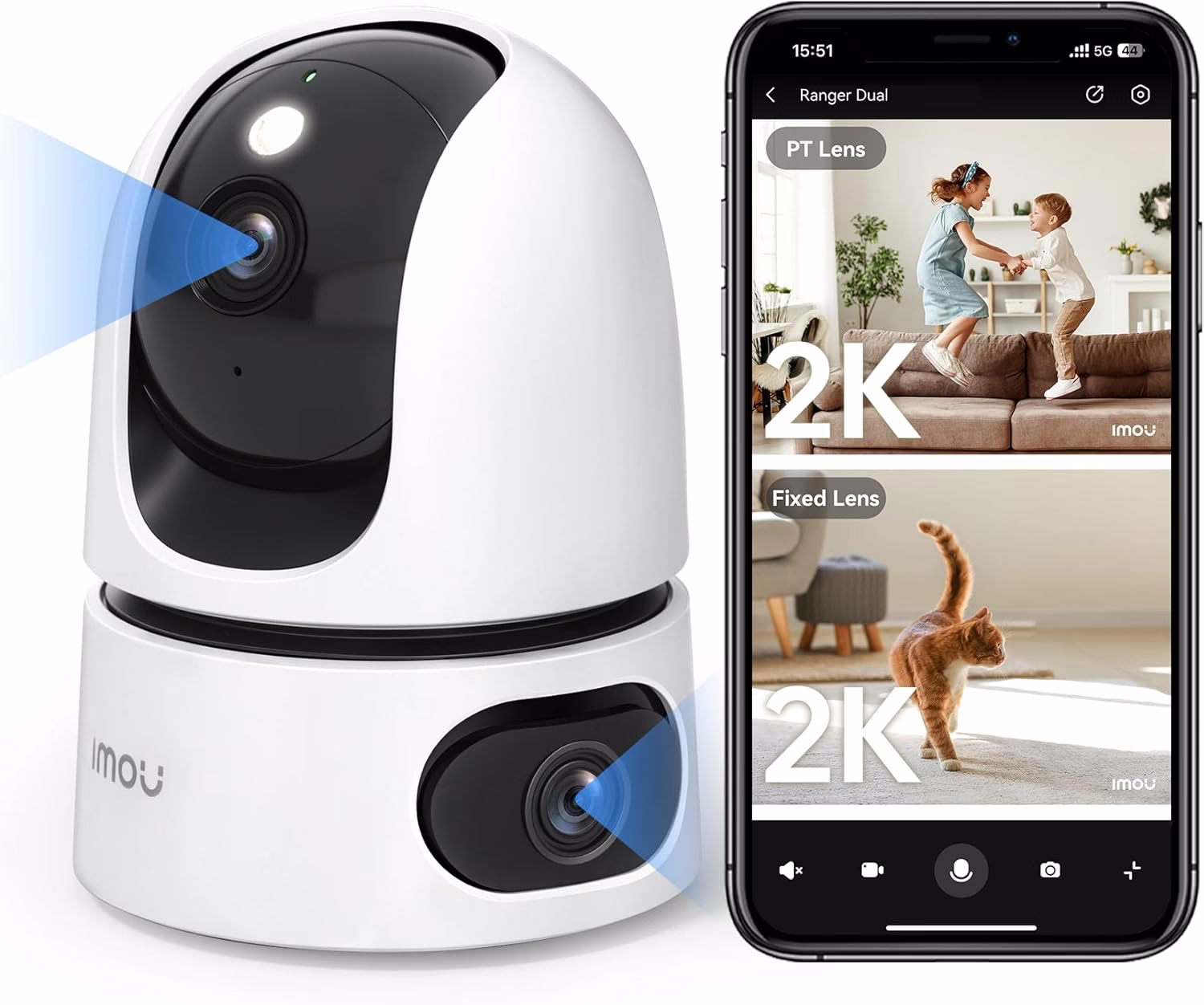 IMOU  IPC-S20EP-6M0S Ranger 2 Dual Smart Indoor Camera, Double Lens 360° Protection, 3+3MP (6MP), Dual-Band Wi-Fi 6, One-Touch Call, AI Human & Pet Detection – Buy Online