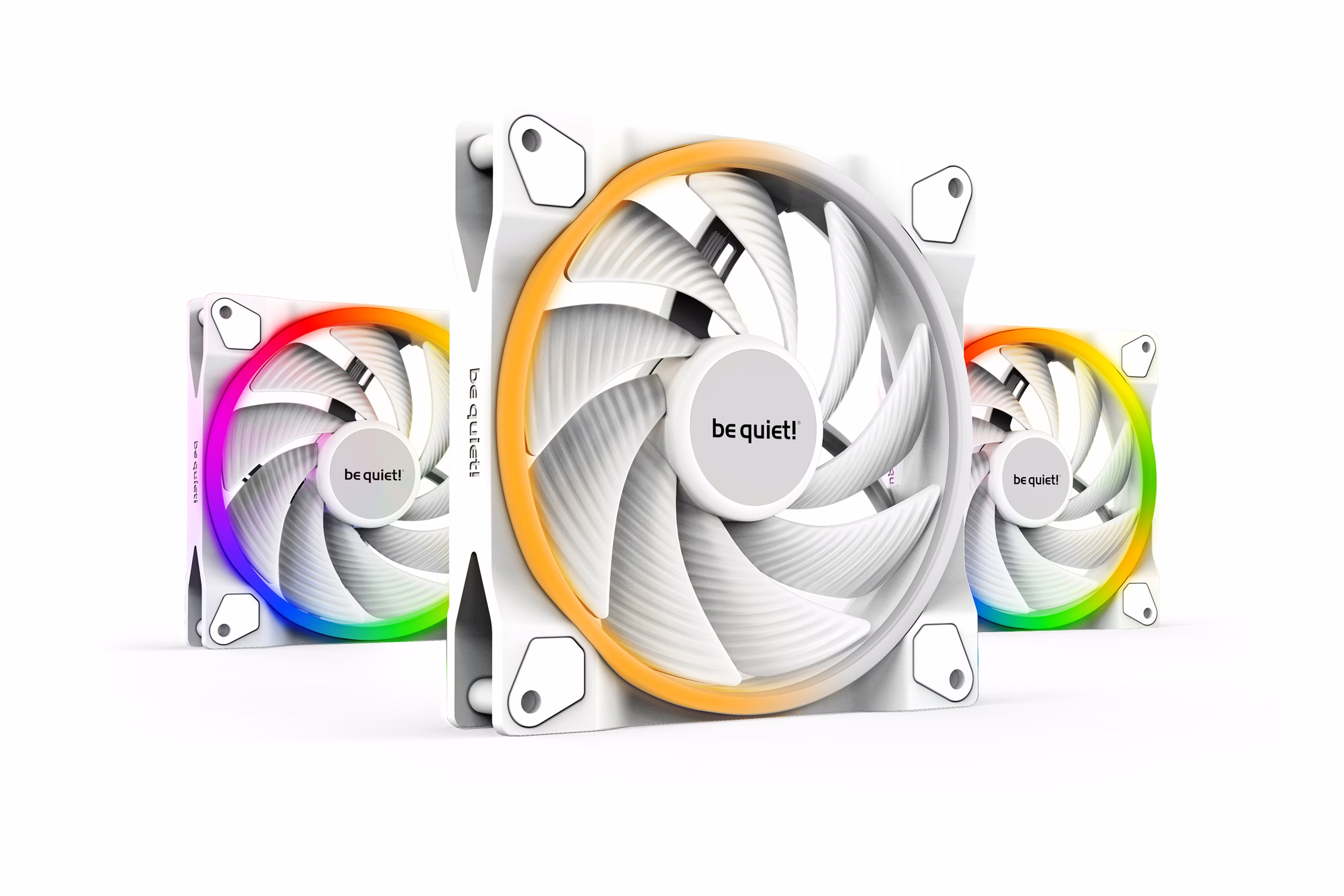Be Quiet! Light Wings High-Speed 140mm PWM aRGB Case Fans, 9 Silence-Optimized Fan Blades, Up to 121.82 CFM Airflow & 2200 RPM Fan Speed, Rifle Bearing Technology, Triple Pack, White | BL103 – Buy Online