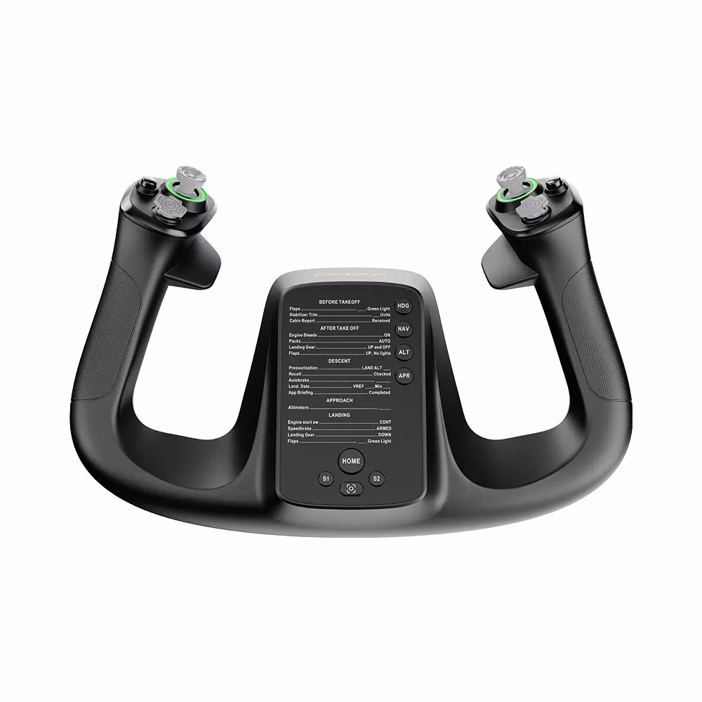 MOZA AS012 MFY Flight Yoke, 34 Configurable Inputs, Hall Effect Joysticks, Quick Release Mechanism RGB Lighting – Buy Online