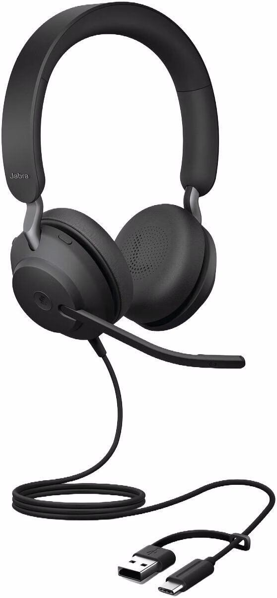 Jabra Evolve2 40 SE Wired Stereo Headset, USB-A/USB-C, UC Optimized, Noise-Isolating Memory Foam, Professional Call Performance | HS-JABRA 24189-989-799 – Buy Online