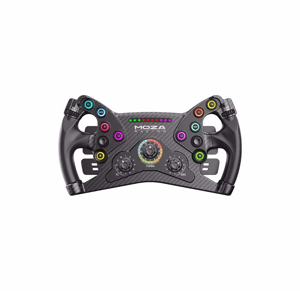 MOZA RS047 KS GT Steering Wheel, 300mm Butterfly Design, Dual-Clutch Hall Sensor Paddles, Carbon Fiber Composite, RGB Buttons thumbnail 6