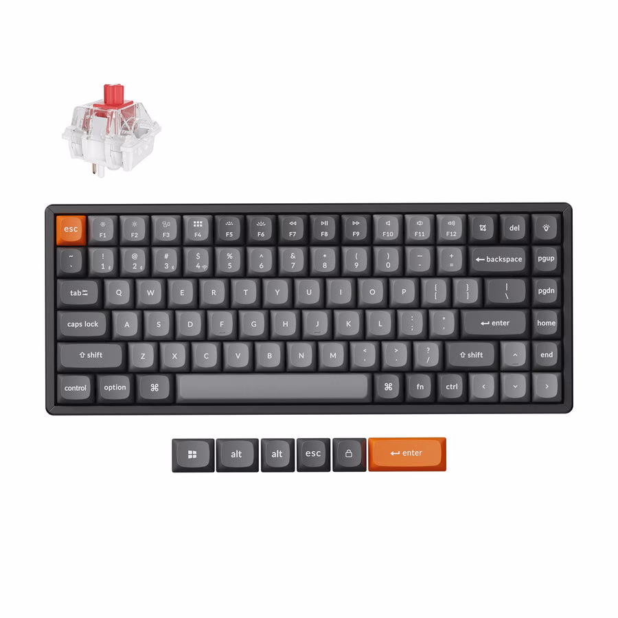 Keychron K2 Max QMK Wireless Mechanical Keyboard, Super Red Switches, 75% Layout, 2.4GHz/BT/Wired, MacOS & Windows | K2M-J1 image