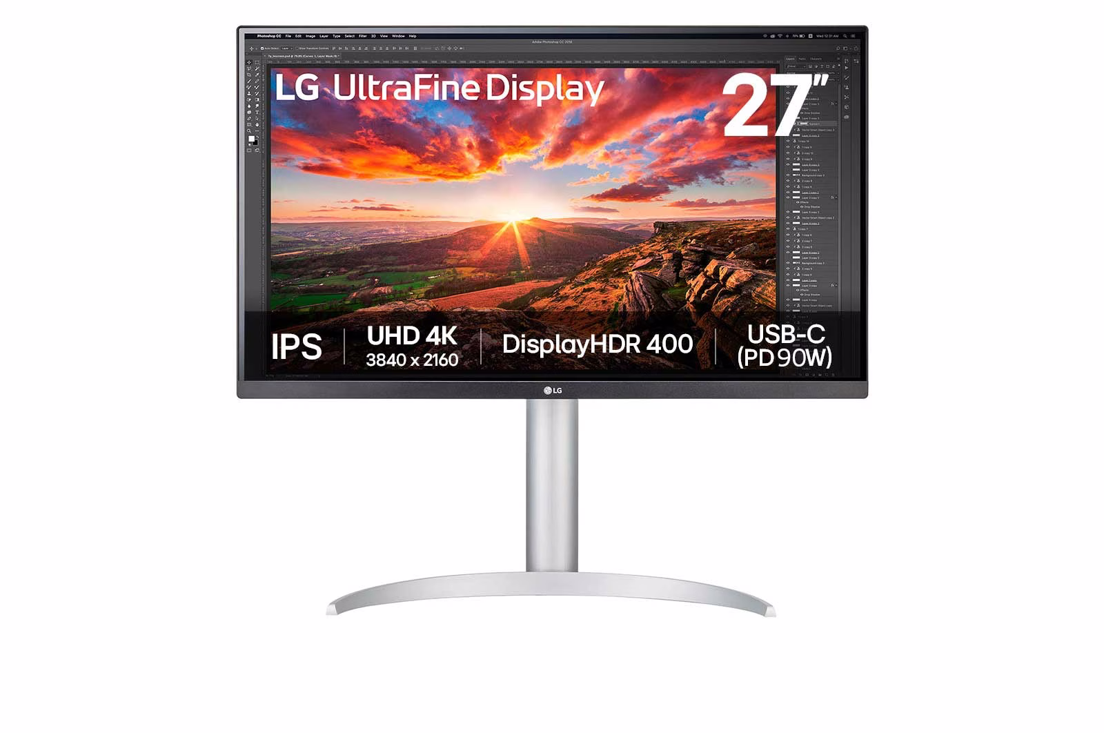 LG 27UP850K-W 27-inch UHD 4K IPS Monitor with VESA DisplayHDR 400, 3840 x 2160 60Hz, 5ms (GtG at Faster), IPS, DCI-P3 95% (Typ.), Tilt, height and pivot adjustable stand – Buy Online