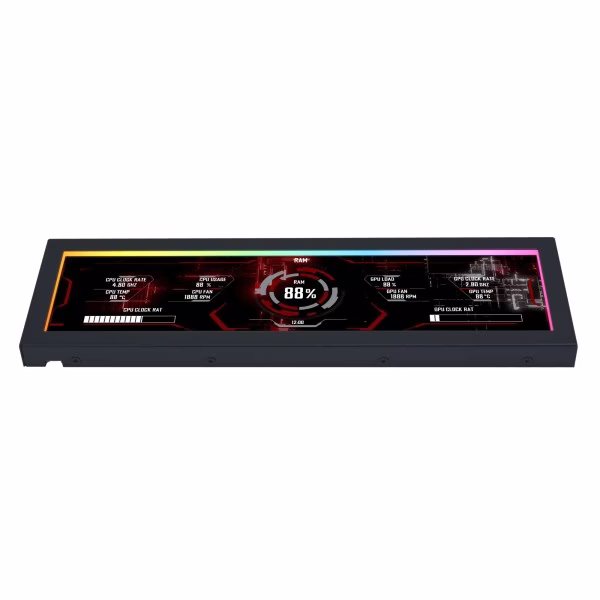 Lian Li 8.8″ Universal Screen (US88v1), 8.8 Inch IPS LCD, 1920×480, 60Hz, 500 nits, USB Plug & Play, no GPU output required,  Landscape/portrait orientation, multi-screen expansion | SM088X thumbnail 3