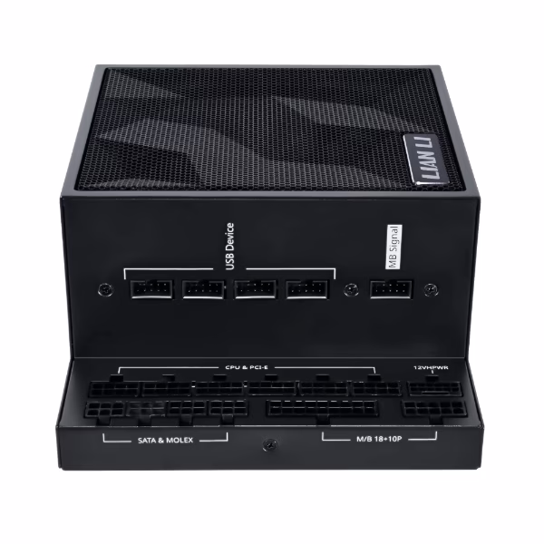 Lian Li EDGE 1000W ATX 3.1 Black Powersupply PSU, 80 PLUS PLATINUM, Built-in USB Hub, Dual Chamber Design, 12V-2x6, PCIE5.1 | EDGE1000 thumbnail 2