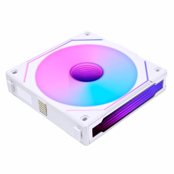 Lian Li UNI FAN SL-Infinity 140 Reverse Blade White, 140mm ARGB Intake Fan, Infinity Mirror Effects, 1600 RPM, FDB, White | 14RSLIN1W thumbnail 2