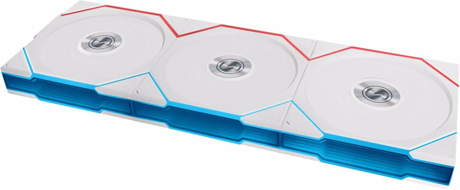 Lian Li UNI FAN TL Wireless 120 White – Triple Pack (3-pc) with L-Wireless Controller, 120mm ARGB PWM Case Fan, 2.4GHz Wireless Sync, LCP Blades, 2600 RPM | 12TL1W3W thumbnail 2