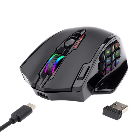 Redragon M913 Impact Elite Wireless Gaming Mouse, 16000 DPI Wired/Wireless RGB Gamer Mouse with 16 Programmable Buttons | M913 thumbnail 4