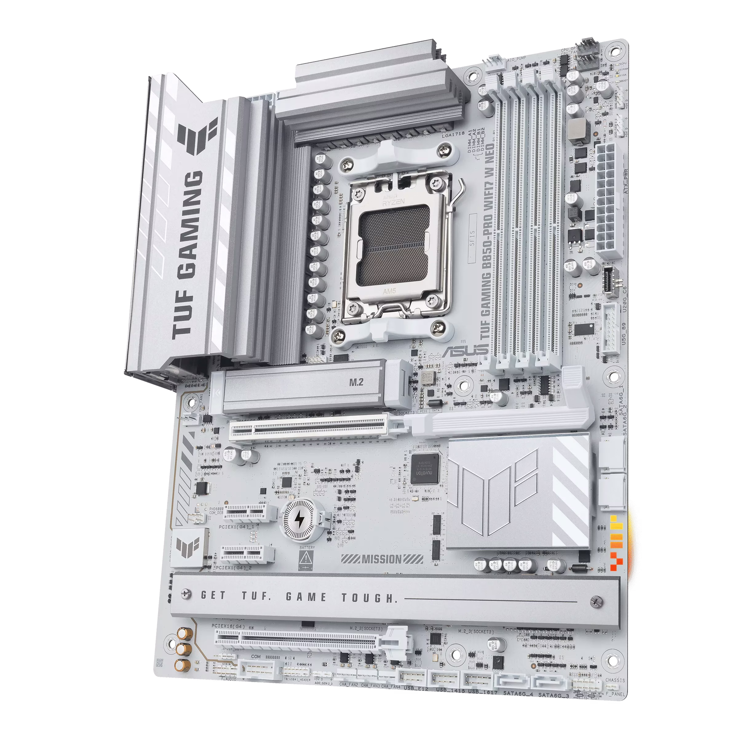 ASUS TUF GAMING B850-PRO WIFI7 W NEO AMD White AM5 Motherboard, DDR5 8400+ (OC), Ryzen 9000 Ready, WiFi 7, PCIe 5.0, AI Solution, 2.5Gb Ethernet | 90MB1NW0-M0EAY0 thumbnail 4