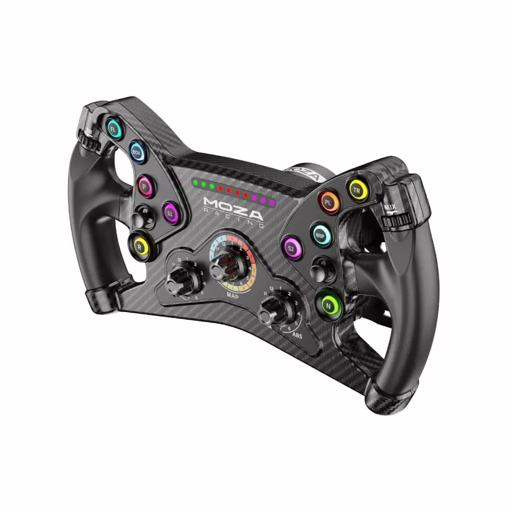 MOZA RS047 KS GT Steering Wheel, 300mm Butterfly Design, Dual-Clutch Hall Sensor Paddles, Carbon Fiber Composite, RGB Buttons – Buy Online