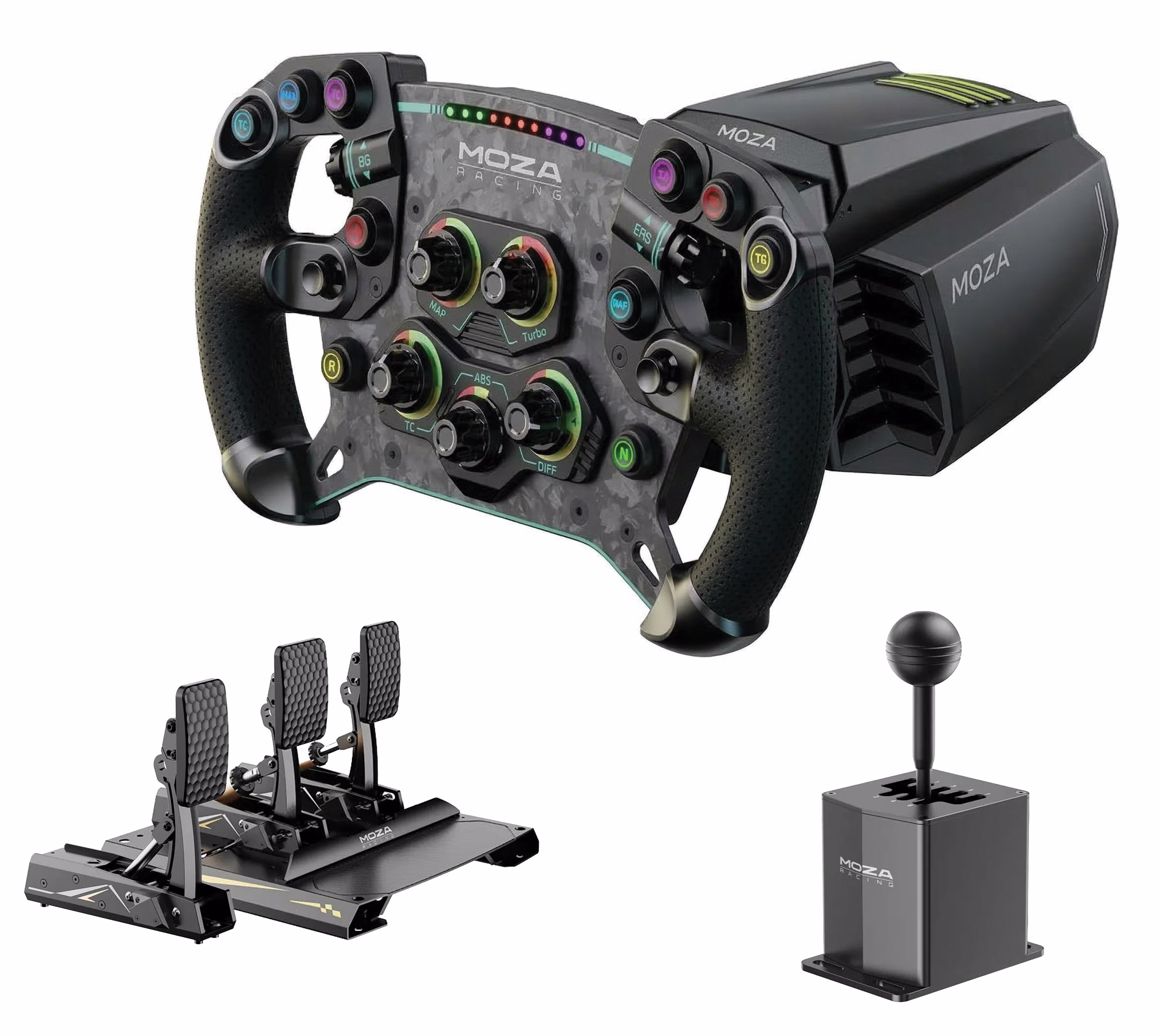 MOZA Racing Pro Sim Bundle: R16 V2 DD Base (16Nm), GS V2P GT Wheel, CRP2 3-Pedal Set & HGP Shifter – Buy Online