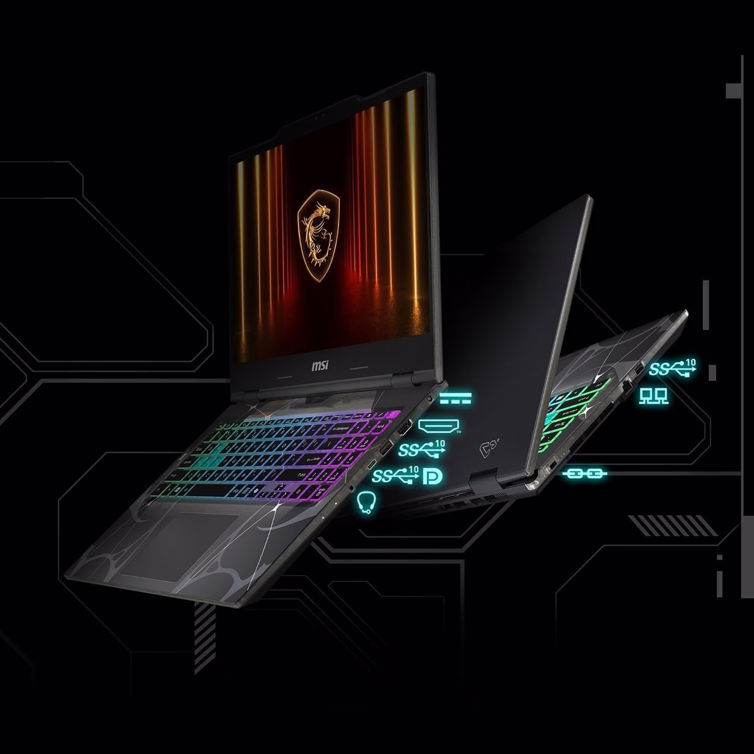MSI Cyborg 15 B13WEKG 15.6" Gaming Laptop, Intel Core i7-13620H, NVIDIA RTX 5050 8GB, 16GB RAM, 512GB SSD, 144Hz FHD, Eng Keyboard | 9S7-15Q342-493 thumbnail 3