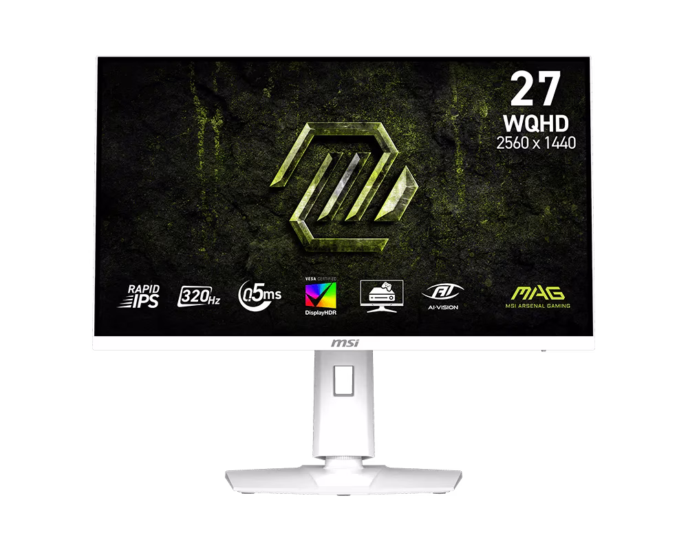 MSI MAG 274QRFW X32 27" White Gaming Monitor, 320Hz, 2K WQHD (2560x1440), 0.5ms, Rapid IPS | 9S6-3CE49H-028 – Buy Online