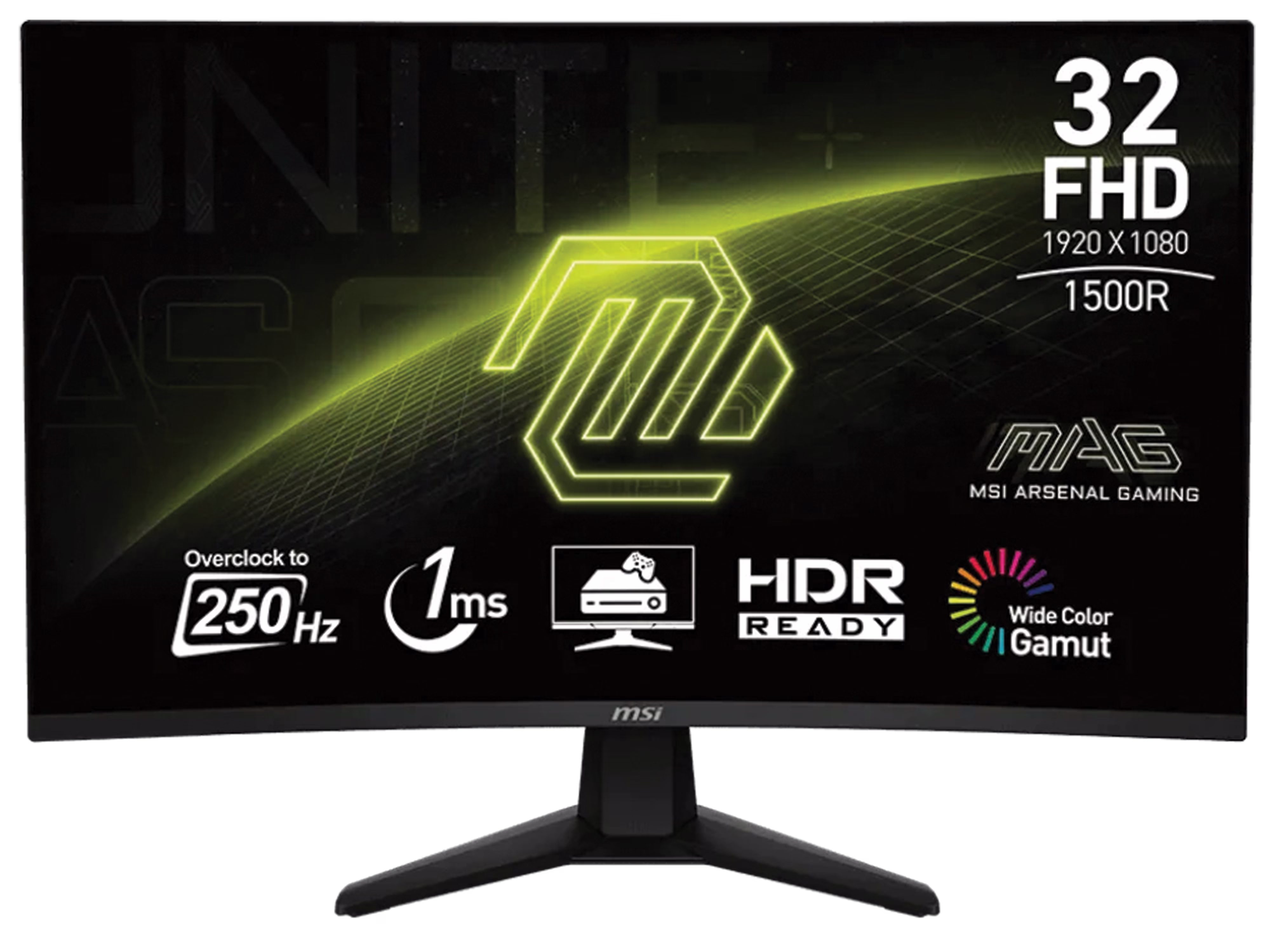 MSI MAG 32C6X 32" Curved Gaming Monitor, 250Hz (OC), 1ms, FHD, VA Panel, 1500R | 9S6-3DD41M-028 – Buy Online