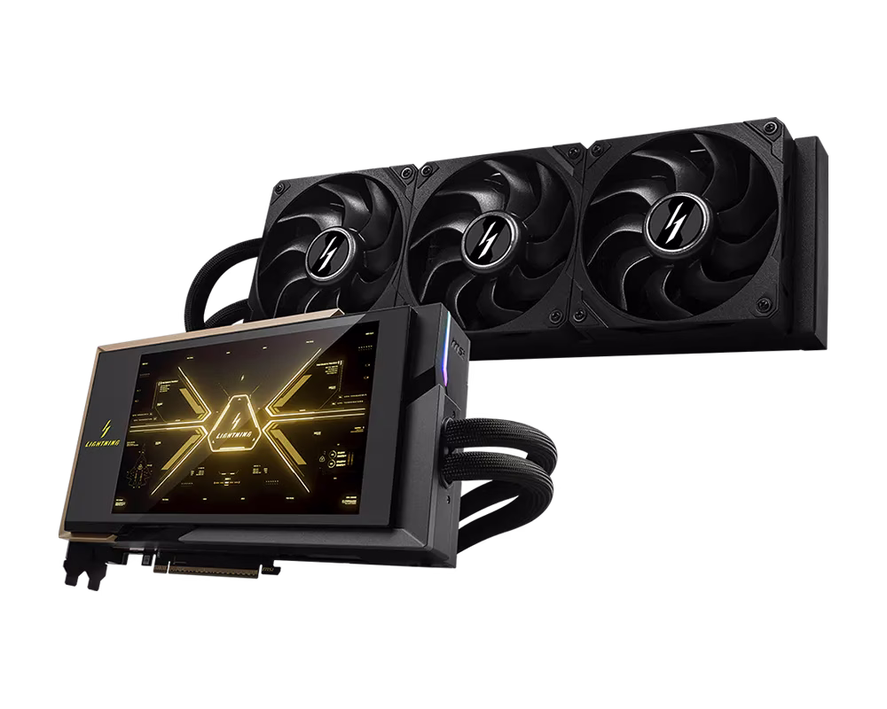 MSI NVIDIA GeForce RTX 5090 32G LIGHTNING Z Graphics Card, 32GB GDDR7 PCI Express Gen 5 liquid cooled Graphics Card, Black | 912-V530-237 thumbnail 3