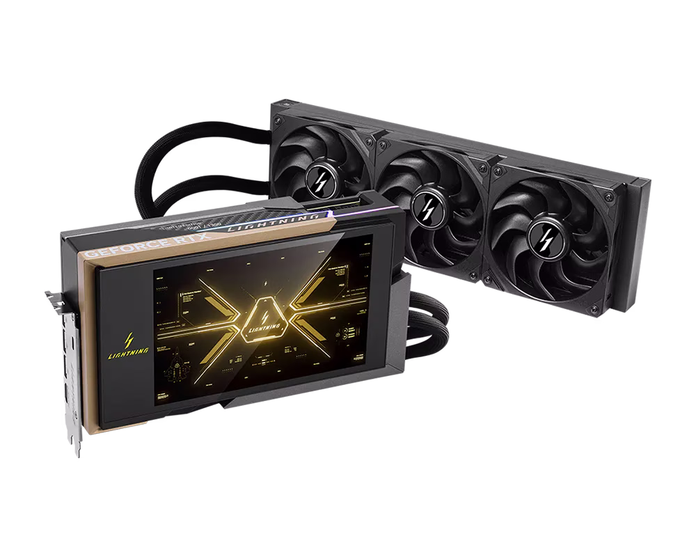 MSI NVIDIA GeForce RTX 5090 32G LIGHTNING Z Graphics Card, 32GB GDDR7 PCI Express Gen 5 liquid cooled Graphics Card, Black | 912-V530-237 thumbnail 2