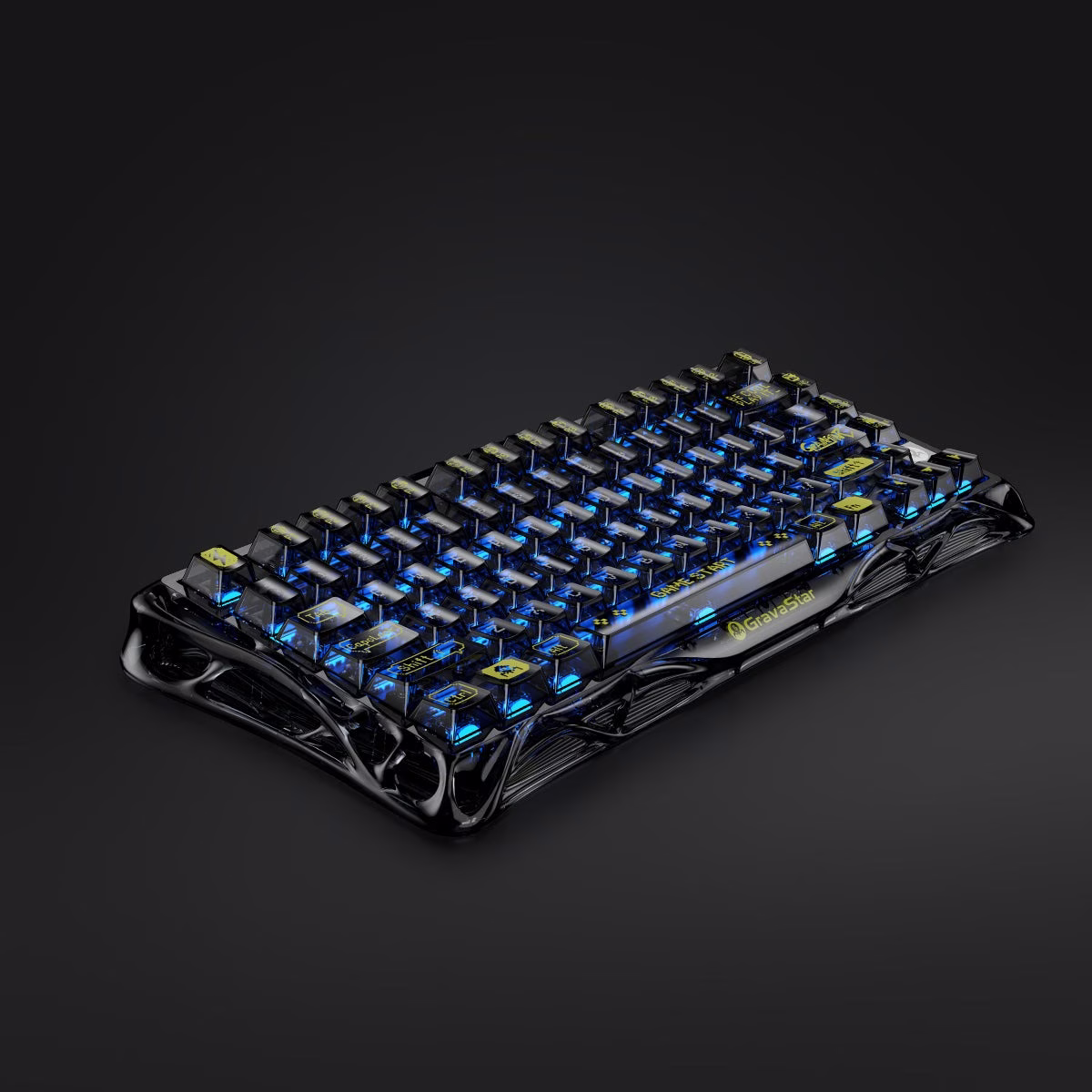 GravaStar Mercury K1 Lite Mechanical Gaming Keyboard, 75% Gasket Hot Swappable Custom Keyboard, Pre-lubed Linear Switches Mechanical Keyboard, RGB Backlit Wireless Keyboard - Transparent Black | GS K1 LITE_XTAL_BLK thumbnail 4