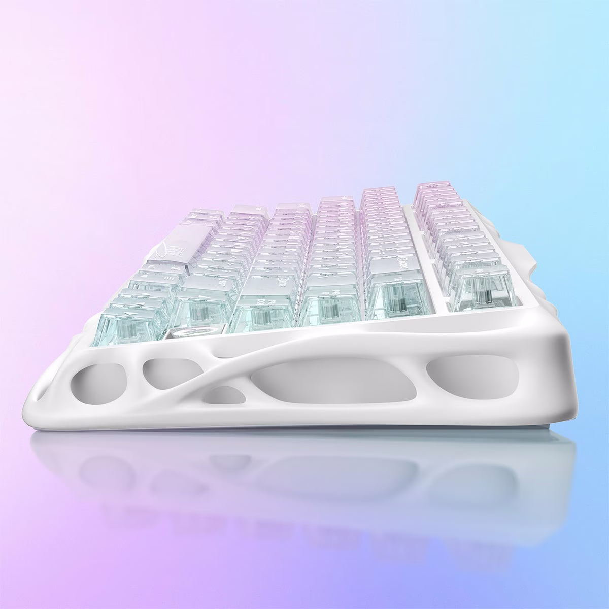 GravaStar Mercury K1 Lite 75% Gaming Keyboard, 80 Keys, Hot-Swappable, RGB Lighting, Full N-Key Rollover, Programmable Keys, Tri-Mode Connectivity, 4000mAh Battery, Crystal Aurora | GS K1 LITE_XTAL_AUROA thumbnail 10