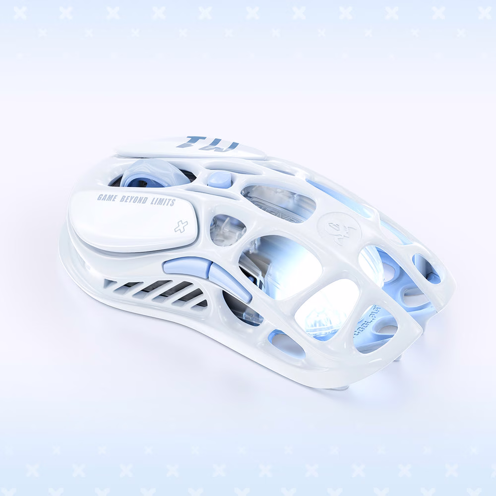 GravaStar Mercury M1 Pro Wireless Gaming Mouse, Magnesium Alloy Skeletal Frame, 26K DPI PAW3395, 4K Hz Support, Tri-mode, Ice Blue | M1 Pro thumbnail 3
