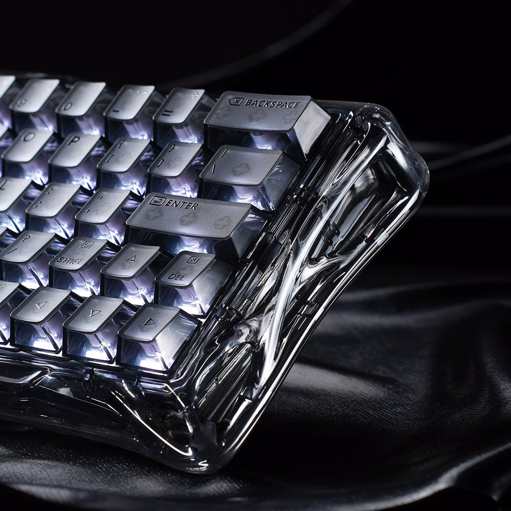 GravaStar V60 60% Hall Effect Magnetic Switch Wired Gaming Keyboard – Onyx Crystal, Rapid Trigger, RT Support, RGB, Transparent Black | V60 Onyx Crystal thumbnail 3