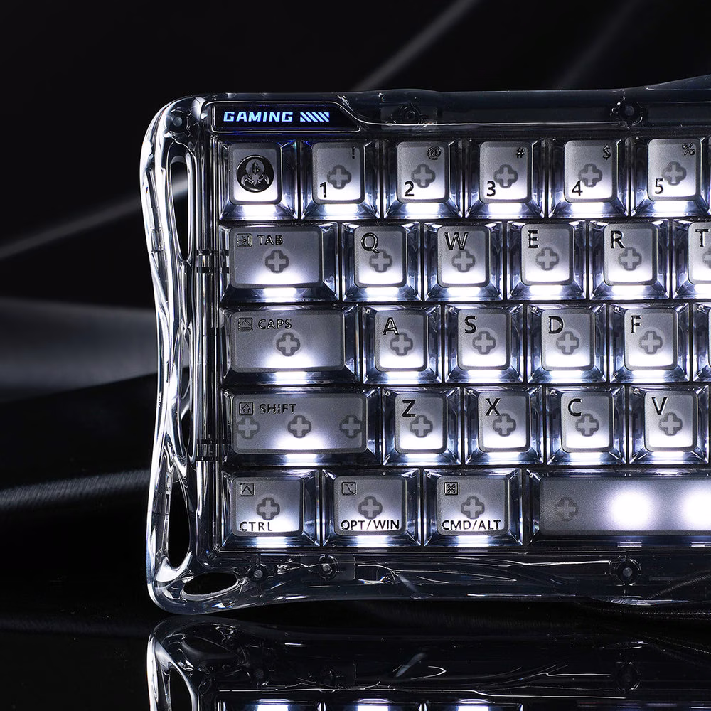 GravaStar V60 60% Hall Effect Magnetic Switch Wired Gaming Keyboard – Onyx Crystal, Rapid Trigger, RT Support, RGB, Transparent Black | V60 Onyx Crystal thumbnail 4
