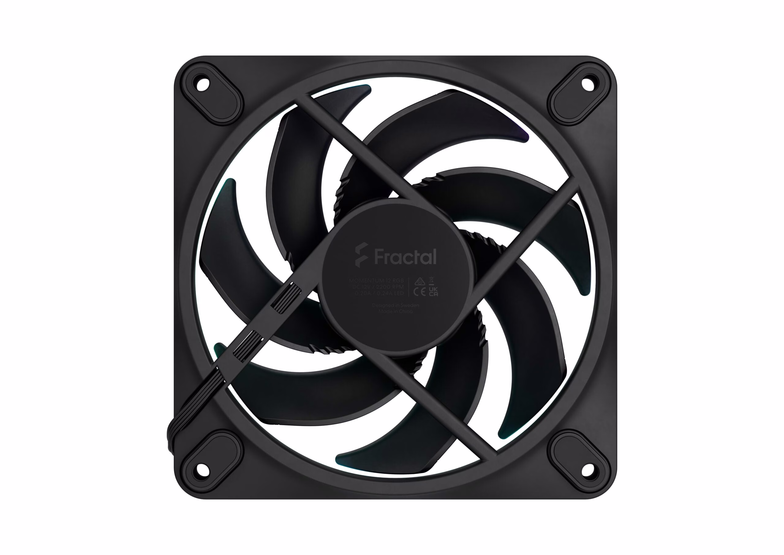 Fractal Design Momentum 12 RGB Black, 120mm PWM High-Performance Fan, LCP Blade Engineering, Addressable RGB | FD-F-MR1-1201 thumbnail 5