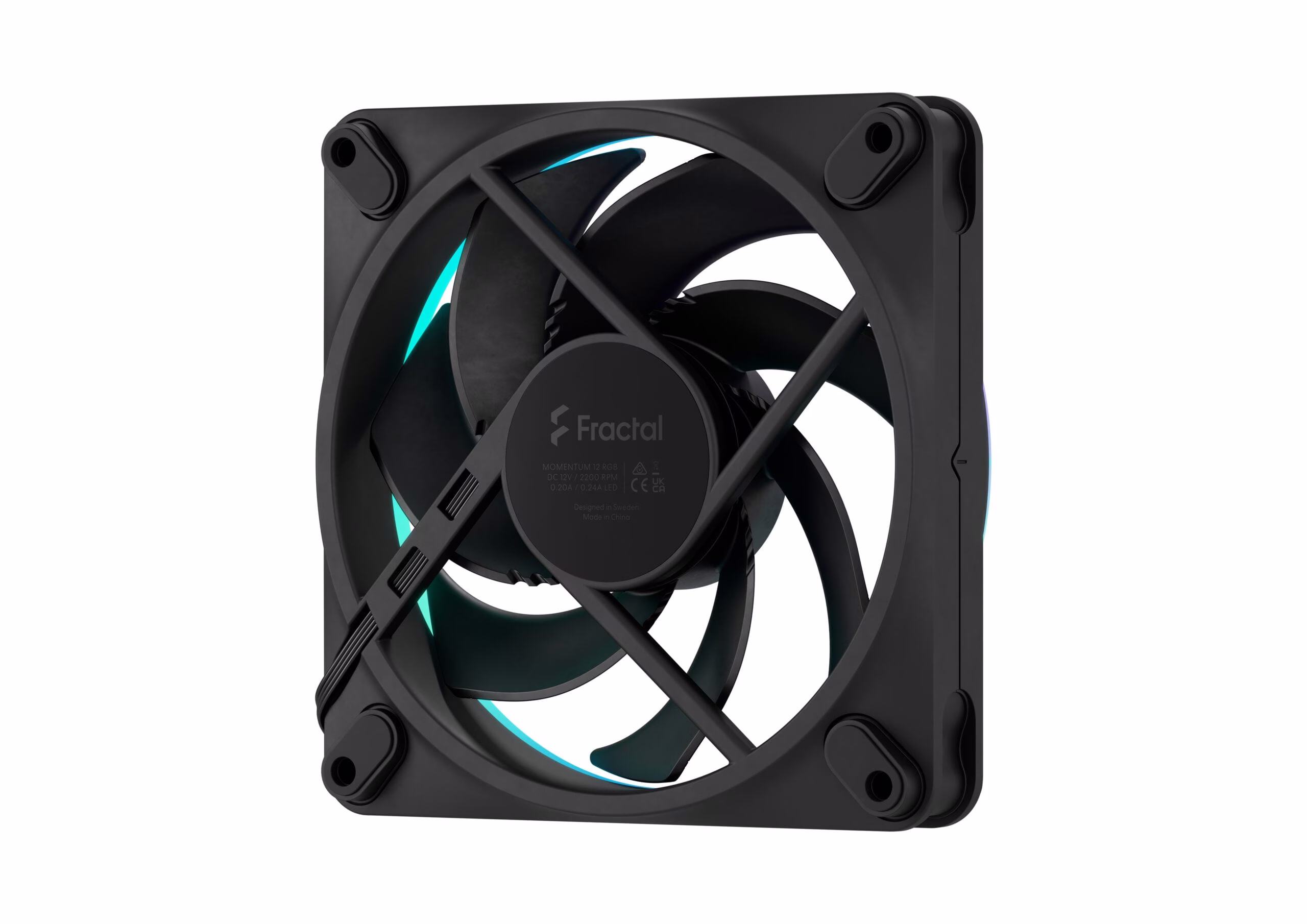 Fractal Design Momentum 12 RGB Black, 120mm PWM High-Performance Fan, LCP Blade Engineering, Addressable RGB | FD-F-MR1-1201 thumbnail 6