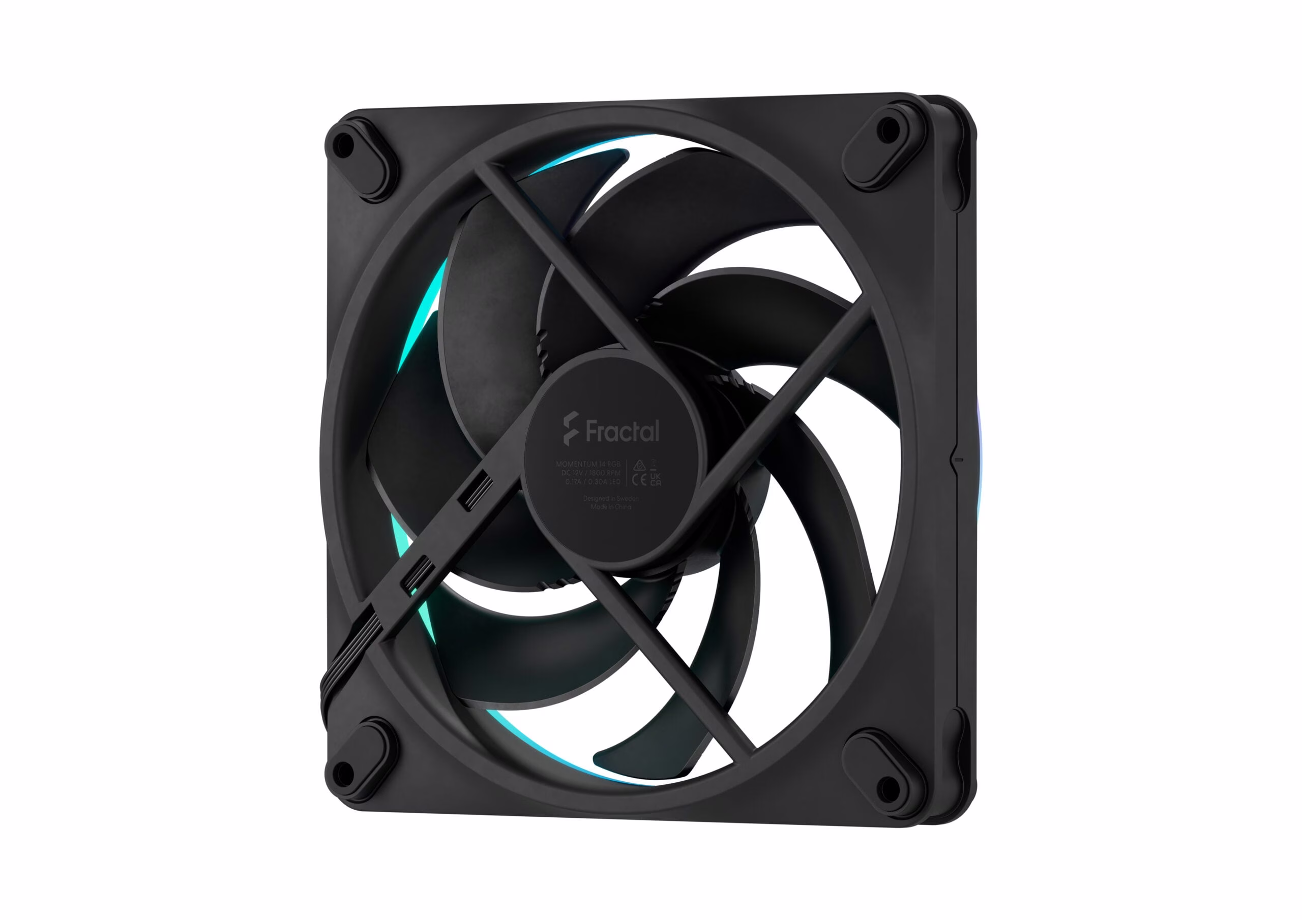 Fractal Design Momentum 14 RGB Black 140mm Case Fan 3-Pack – 1800 RPM, High-Static Pressure, PWM, FDB Bearing, ARGB Gen 2, Black | FD-F-MR1-1403 thumbnail 5