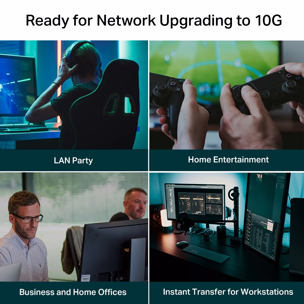 tp-link TL-SX105 5-Port 10G Desktop Switch, 5x 10-Gigabit ports, Plug and Play thumbnail 8