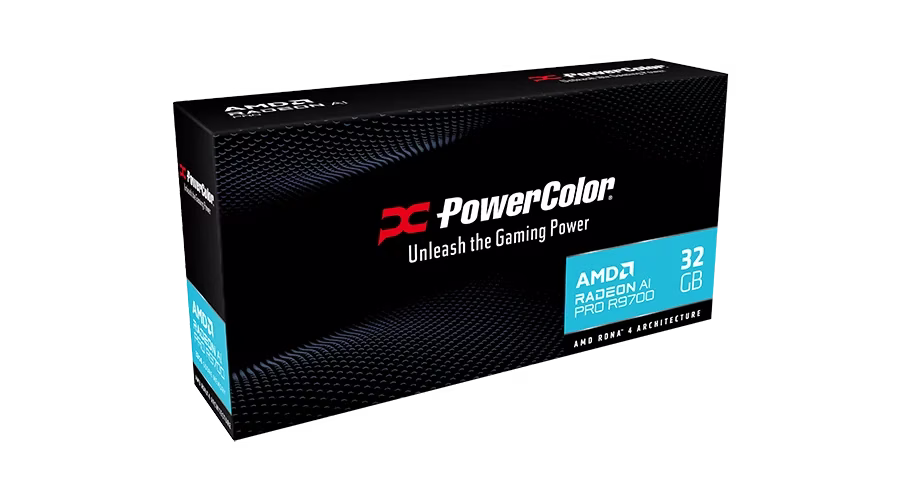 PowerColor Radeon AI PRO R9700 Graphics 32GB GDDR6 Card, AMD RDNA 4 Architecture, PCIe 5.0, 256-bit,  20.0 Gbps, 4x DisplayPort 2.1a, 4096 Stream Processor Units  | AI PRO R9700 32G-B thumbnail 2