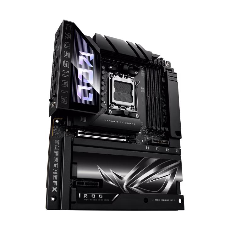 ASUS ROG CROSSHAIR X870E HERO BTF AM5 Motherboard, Hidden-connector Design, Graphics Card High-power Slot Delivering up to 600W, 3x M.2 slots, PCIe 5.0 x16 slots, DDR5 Max. 256GB, NitroPath DRAM Technology, AEMP, WIFI 7, USB4,  Overclocking,  AI Cooling II |  90MB1MX0-M0EAY thumbnail 5