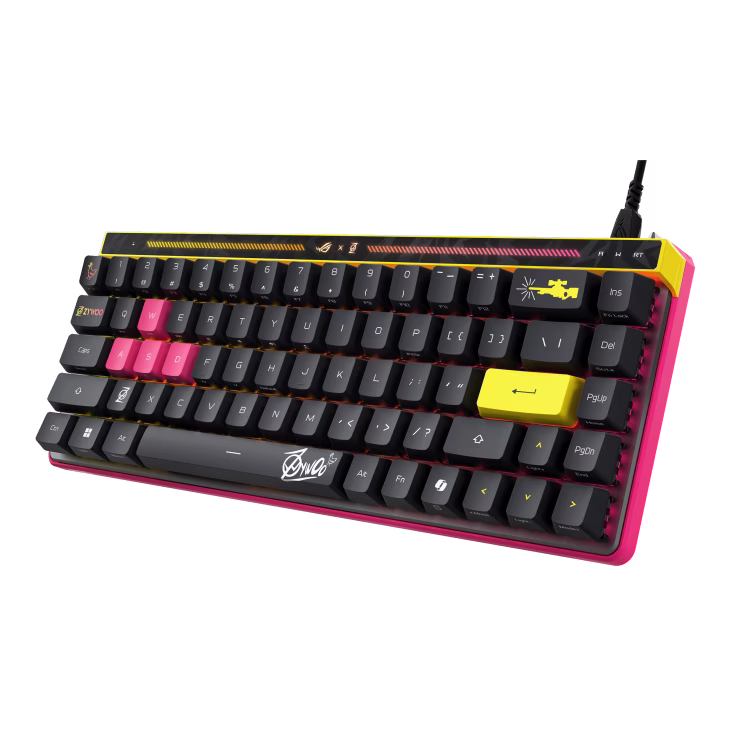 ASUS ROG Falchion Ace HFX ZywOo Edition 65% Analog Gaming Keyboard, Pre-lubed ROG HFX Magnetic Switches, Rapid Trigger toggle, Interactive Touch Panel, 8000 Hz, 0.125 ms, Dual USB Type-C Ports, Adjustable Tilt Angles | 90MP04KE-BKUA20 thumbnail 2