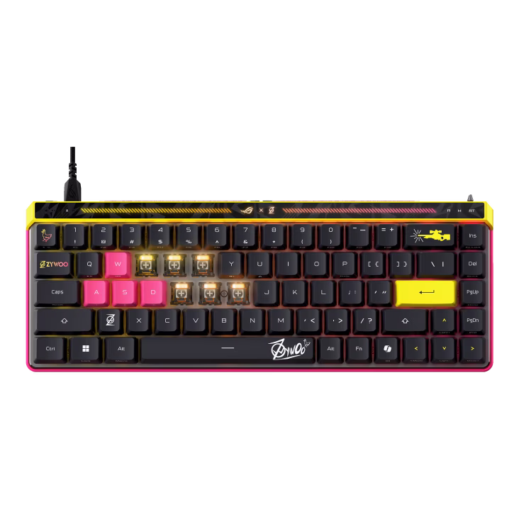 ASUS ROG Falchion Ace HFX ZywOo Edition 65% Analog Gaming Keyboard, Pre-lubed ROG HFX Magnetic Switches, Rapid Trigger toggle, Interactive Touch Panel, 8000 Hz, 0.125 ms, Dual USB Type-C Ports, Adjustable Tilt Angles | 90MP04KE-BKUA20 thumbnail 9