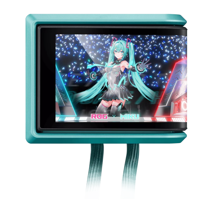 ASUS ROG RYUO IV 360 ARGB Hatsune Miku Edition AIO 360mm Curved-screen Cooler, 6.67-inch 2K AMOLED Display, 2650±10%RPM Fan Speed & 5.45mmH2O Air Pressure | 90RC01P1-B0EAY0 thumbnail 5