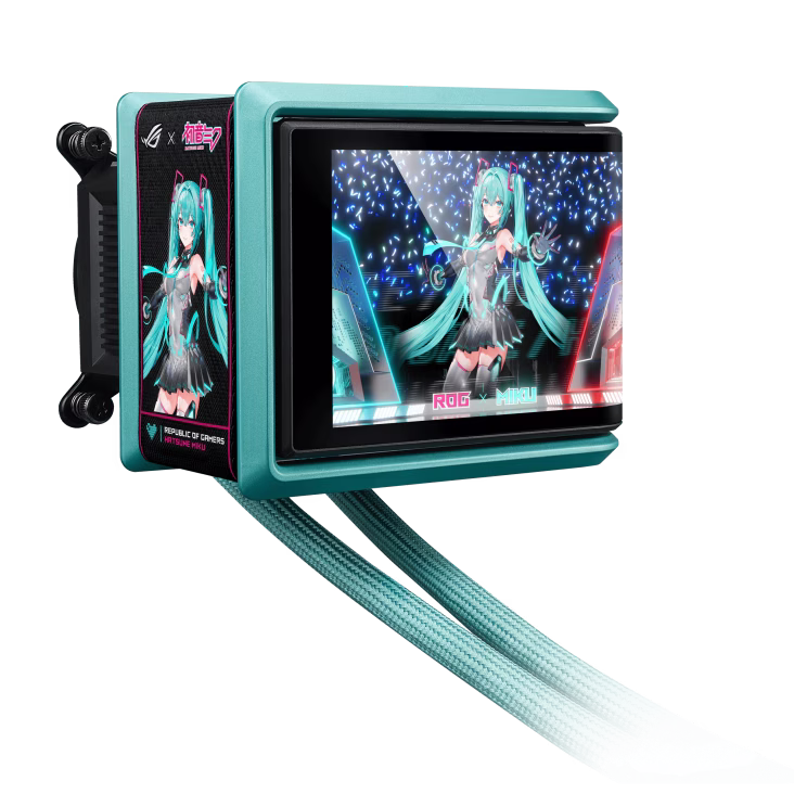 ASUS ROG RYUO IV 360 ARGB Hatsune Miku Edition AIO 360mm Curved-screen Cooler, 6.67-inch 2K AMOLED Display, 2650±10%RPM Fan Speed & 5.45mmH2O Air Pressure | 90RC01P1-B0EAY0 thumbnail 6