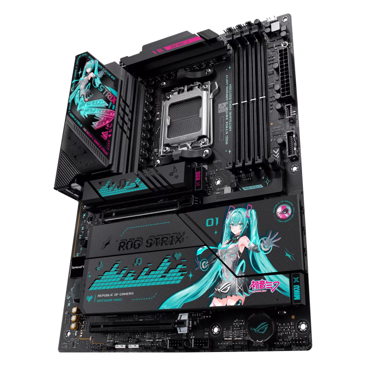 ASUS ROG STRIX X870E-H GAMING WIFI7 Hatsune MIKU Edition AM5 ATX Motherboard, 4x DIMM DDR5 8000+ MT/s (OC), PCIe 5.0 x16 slot, USB4 Type-C, 5Gb Ethernet, Bluetooth v5.4 | 90MB1MA0-M0EAY0 thumbnail 5