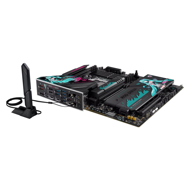 ASUS ROG STRIX X870E-H GAMING WIFI7 Hatsune MIKU Edition AM5 ATX Motherboard, 4x DIMM DDR5 8000+ MT/s (OC), PCIe 5.0 x16 slot, USB4 Type-C, 5Gb Ethernet, Bluetooth v5.4 | 90MB1MA0-M0EAY0 thumbnail 8