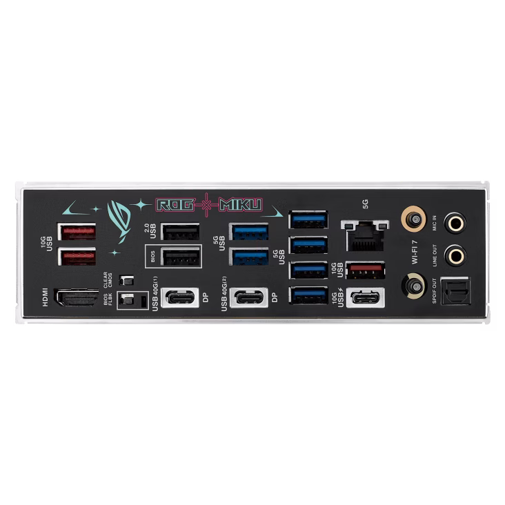 ASUS ROG STRIX X870E-H GAMING WIFI7 Hatsune MIKU Edition AM5 ATX Motherboard, 4x DIMM DDR5 8000+ MT/s (OC), PCIe 5.0 x16 slot, USB4 Type-C, 5Gb Ethernet, Bluetooth v5.4 | 90MB1MA0-M0EAY0 thumbnail 10