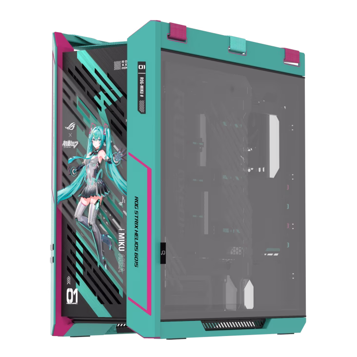 ASUS ROG Strix Helios II Hatsune Miku Edition EATX Mid-tower Case With Glass Panels, 4x Pre-installed 140mm Fans, Supports Upto 450mm GPU & 420mm Radiators, USB 20Gbps Type-C | 90DC00W0-B39010 thumbnail 4
