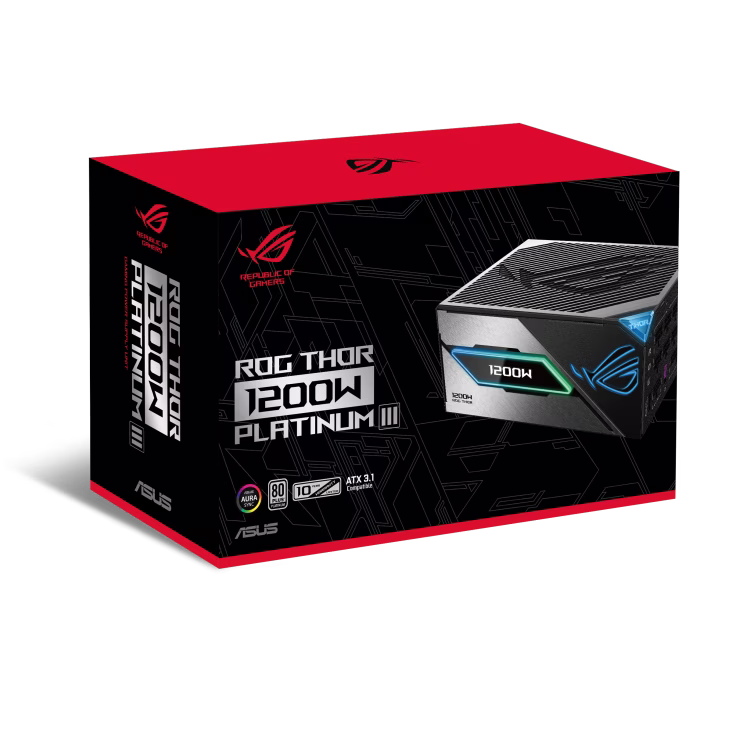 ASUS ROG Thor 1200W Platinum III  ATX 3.1 Power Supply,  80Plus Platinum, Active PFC, Black |  90YE00V2-B0NA00 thumbnail 12