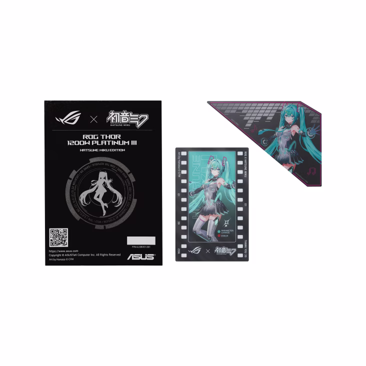 ASUS ROG Thor 1200W Platinum III Hatsune Miku Edition ATX 3.1 Power Supply (PSU), GaN MOSFET, Magnetic OLED Display, 80 PLUS & Cybenetics Platinum certified, Etched Modular Cables | 90YE00V6-B0NA00 thumbnail 10