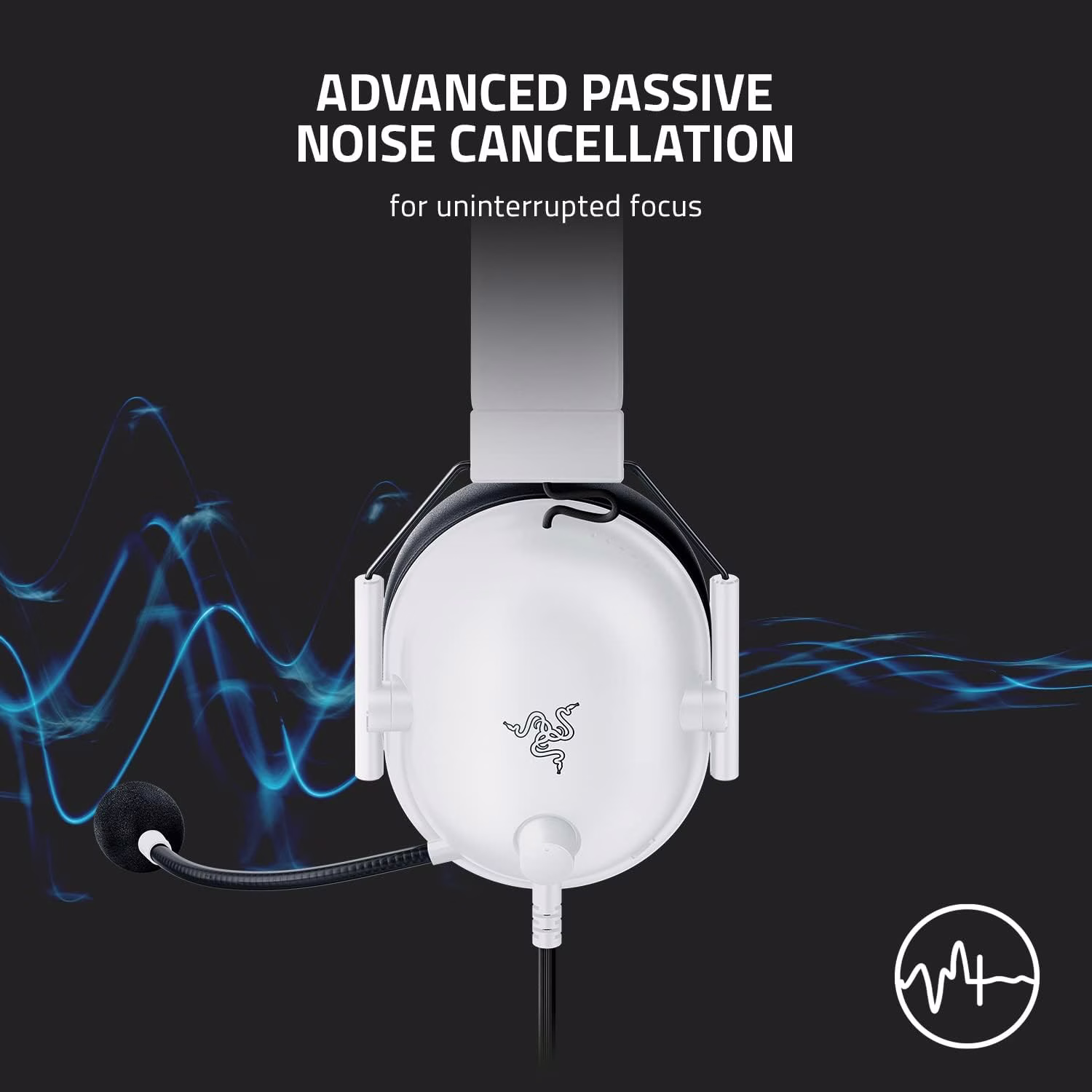 Razer BlackShark V2 X Special White Edition Gaming Headset, 7.1 Surround Sound, Triforce 50mm Drivers, HyperClear Cardioid Mic, PC, PS5, Xbox, Switch | RZ04-03241700-R3M1 thumbnail 9