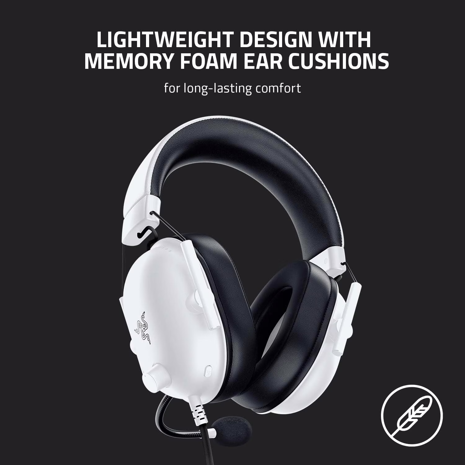 Razer BlackShark V2 X Special White Edition Gaming Headset, 7.1 Surround Sound, Triforce 50mm Drivers, HyperClear Cardioid Mic, PC, PS5, Xbox, Switch | RZ04-03241700-R3M1 thumbnail 8