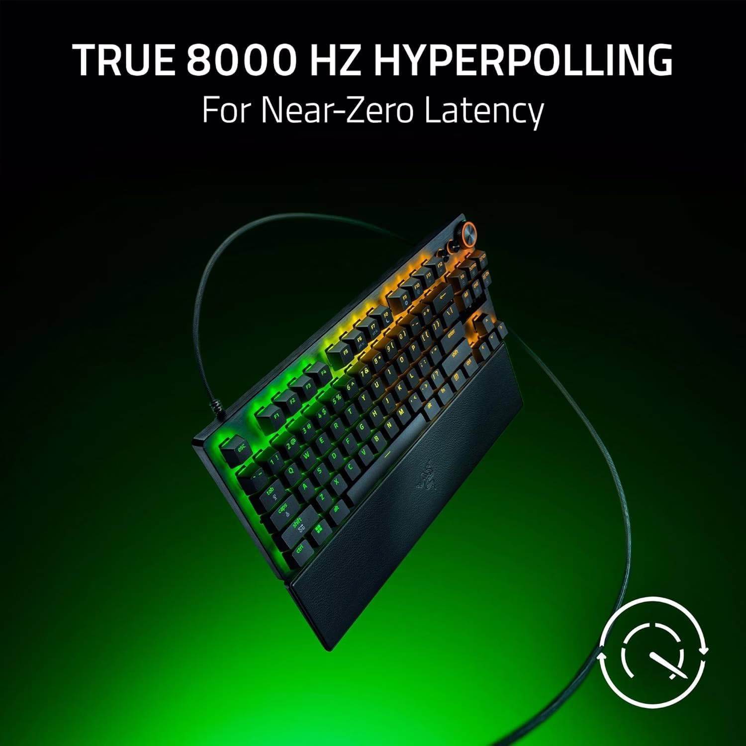 Razer Huntsman V3 Pro TKL (Tenkeyless) Wired Gaming Keyboard: 8KHz Polling Rate, Gen-2 Analog Optical Switches, Rapid Trigger Mode, Adjustable Actuation, Textured PBT Keycaps thumbnail 3