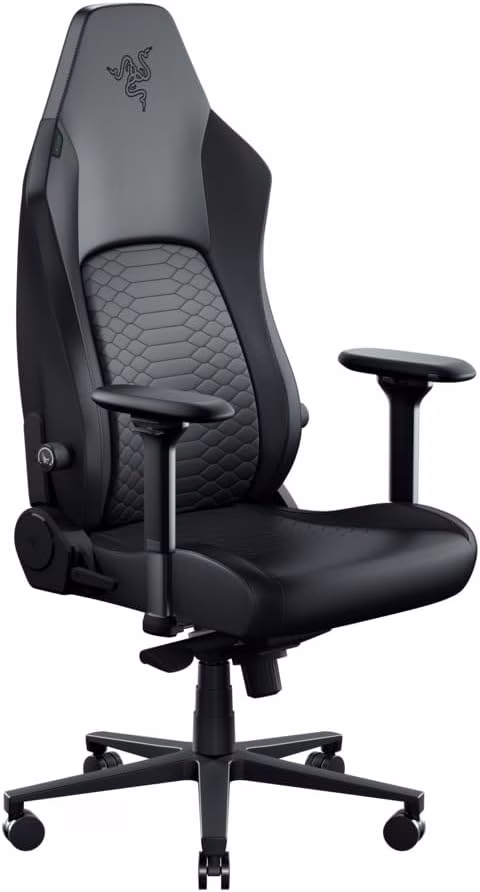 Razer Iskur V2 NewGen Ergonomic Gaming Chair, HyperFlex Lumbar Support, CoolTouch EPU Leather, 4D Armrests, 152° Recline, Head Cushion, Black | RZ38-04900800-R3G1 thumbnail 2