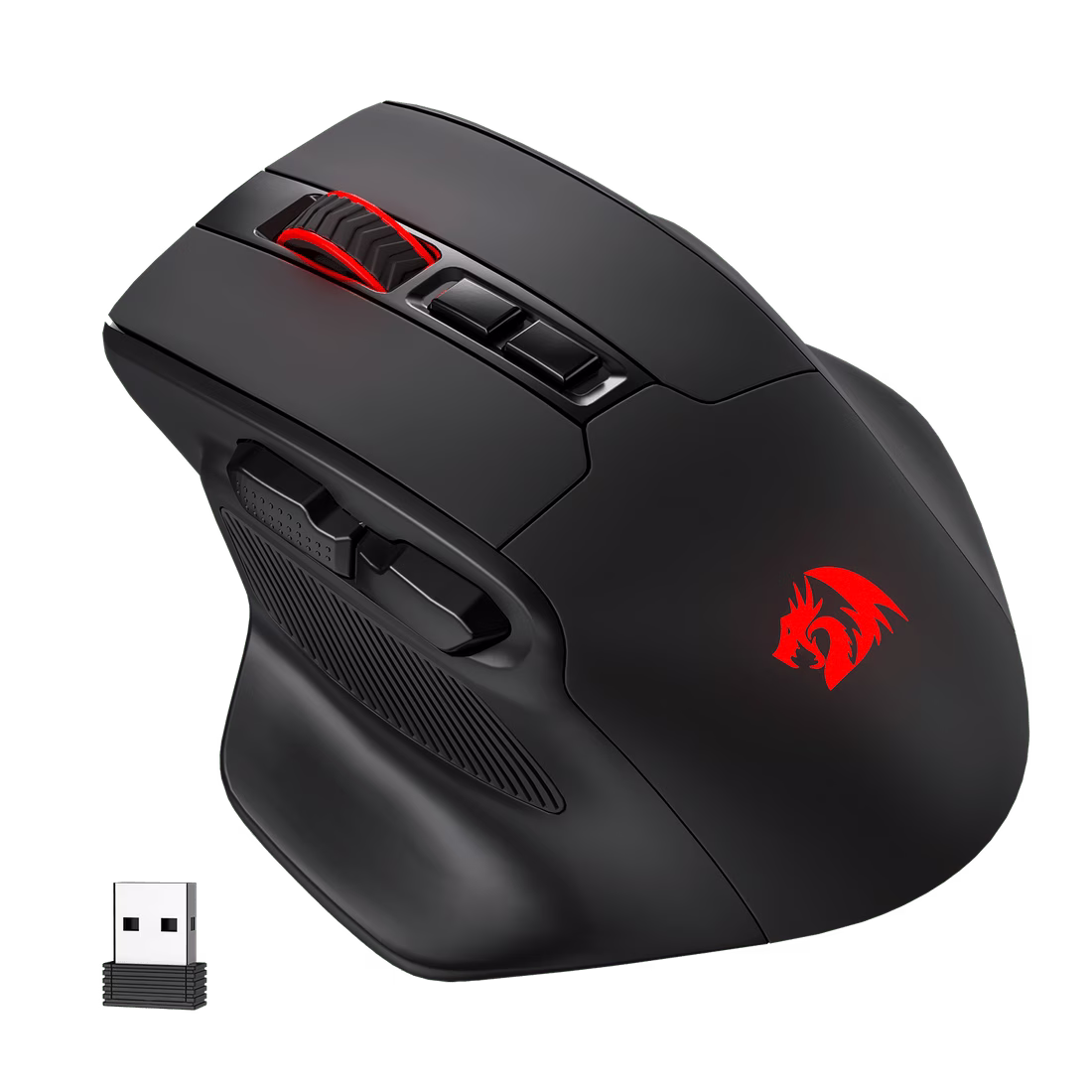 Redragon Bullseye M806 PRO 3-Mode Gaming Mouse, Upto 26000 DPI, PAW3395 Sensor, 7 Programmable Buttons, 5 Backlit Modes, PC/Mac/Linux/Unix Black | M806RGB-PRO thumbnail 2